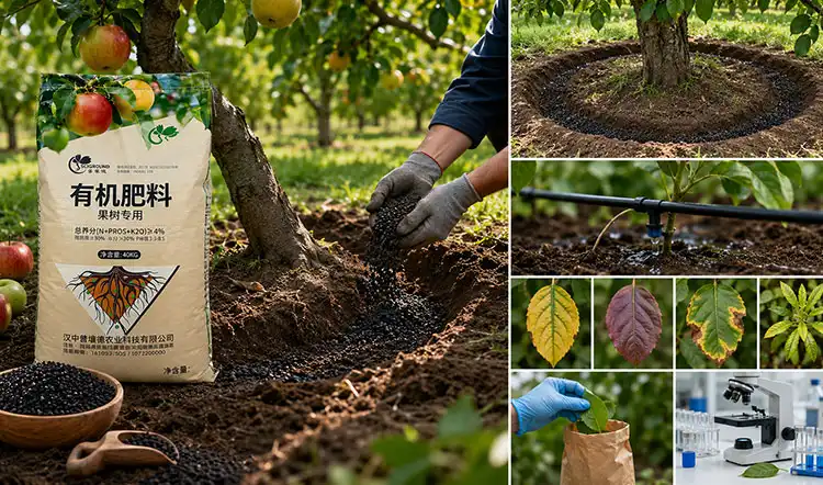 Applying-Organic-Fertilizer-to-Fruit-Trees Applying-Organic-Fertilizer-to-Fruit-Trees